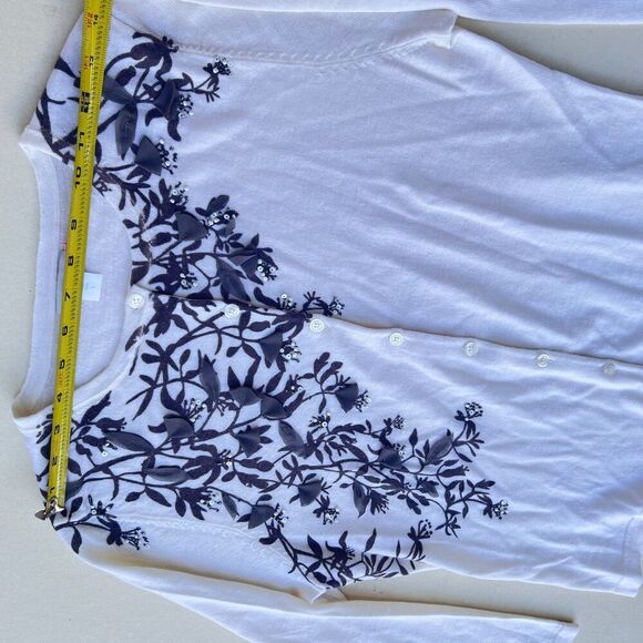 Garnet Hill 100% Merino wool sweater romantic chic luxury cream size L - Picture 8 of 10